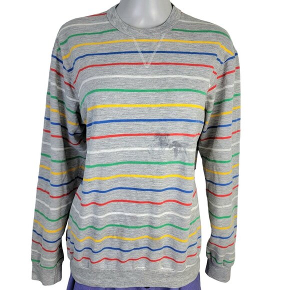 Wrangler Vintage 80s Sweatshirt Unisex XL Women Men Primary Stripe Shirt Top Fun - Picture 2 of 13